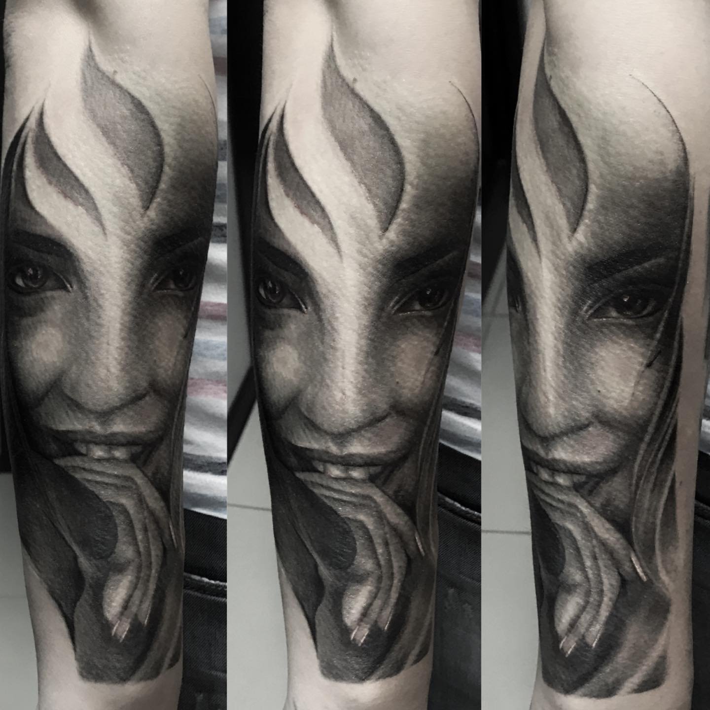 Cover-up tattoo transformation before and after