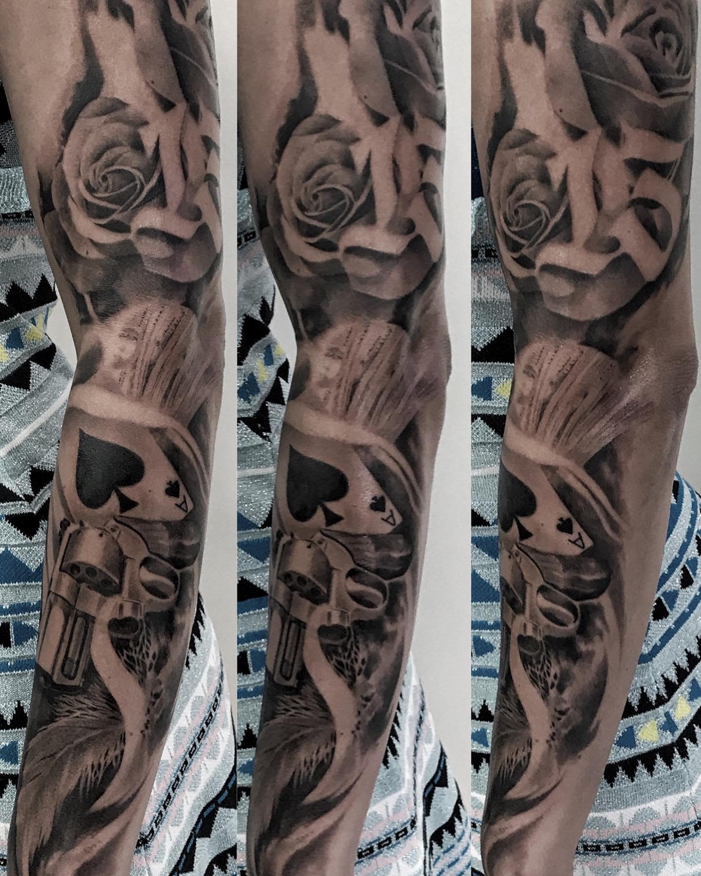 Color realism tattoo work in progress