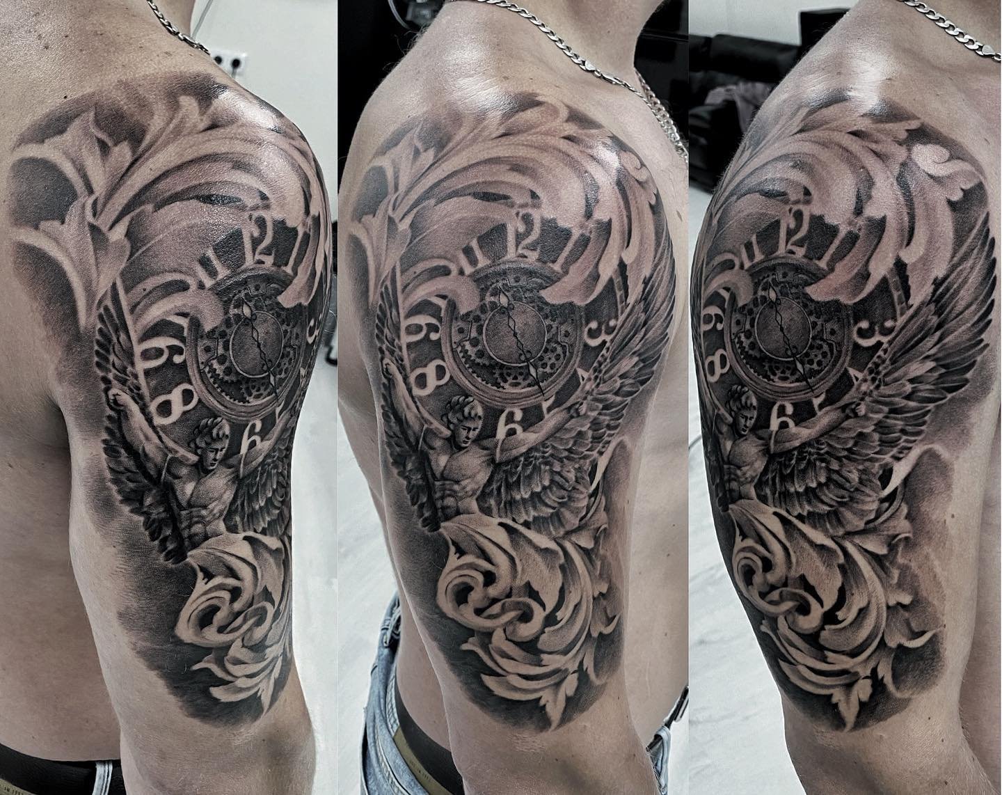 Color realism tattoo work in progress