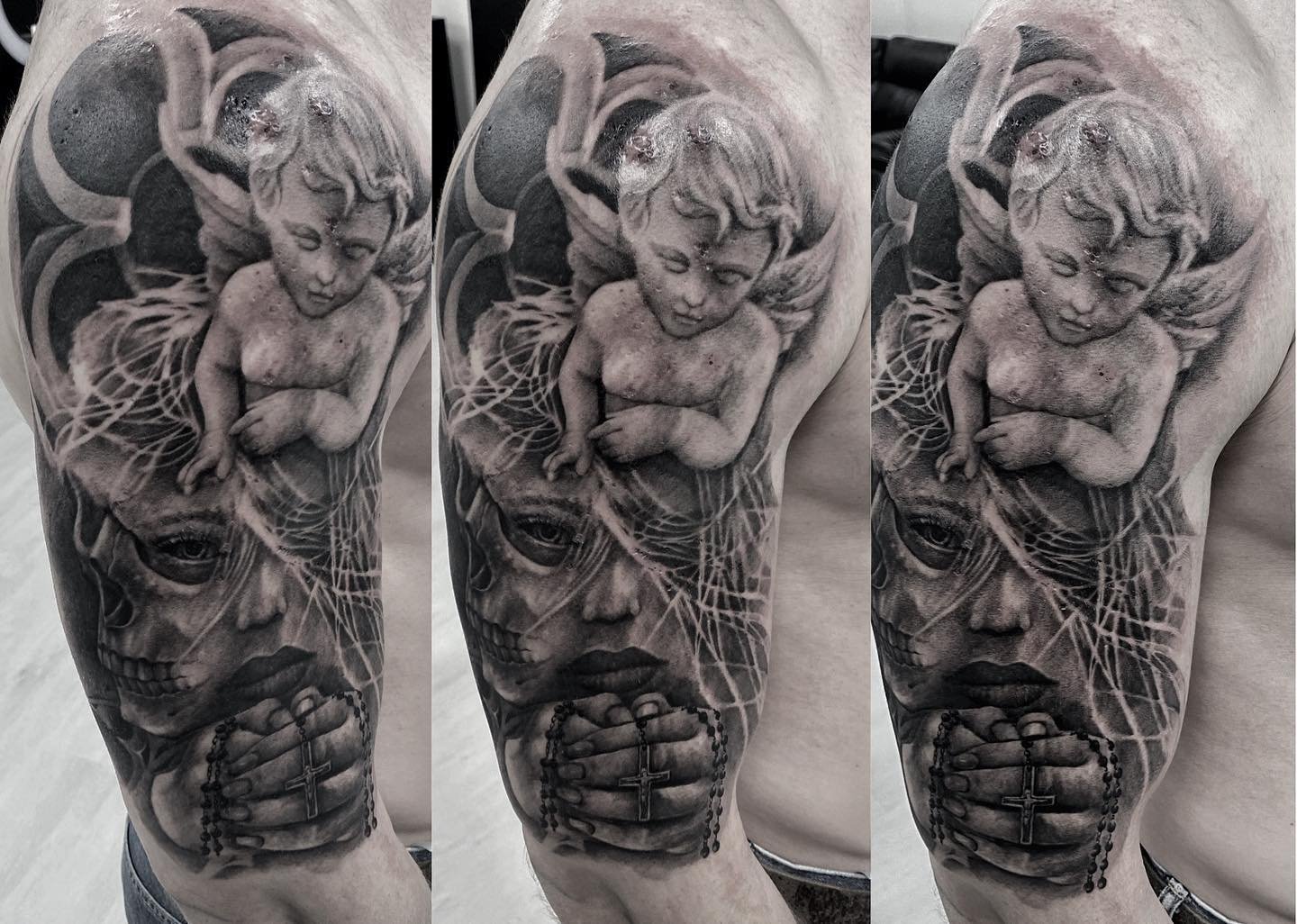 Full sleeve tattoo completed in Dubai studio