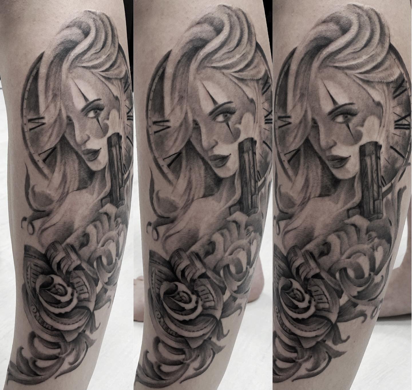 Cover-up tattoo transformation before and after
