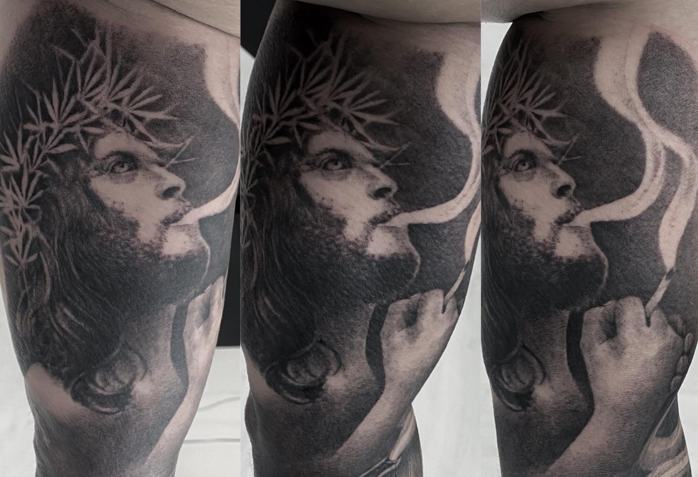 Cover-up tattoo transformation before and after