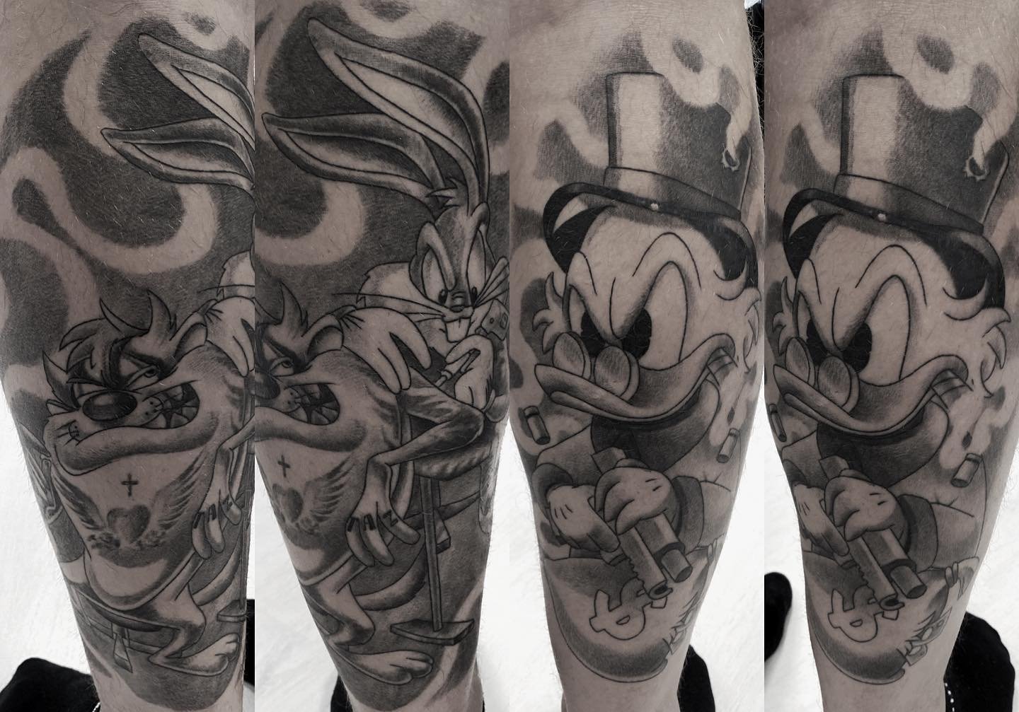 Custom geometric tattoo design on upper arm