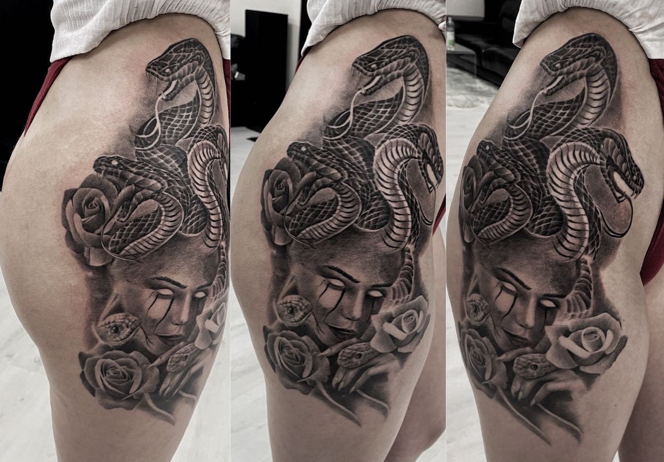 Full sleeve tattoo completed in Dubai studio